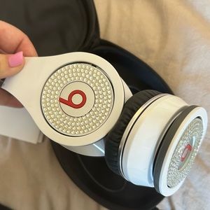 Beats by Dre Solo on ear headphones. Custom Bedazzled. Case included